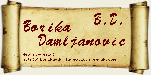 Borika Damljanović vizit kartica